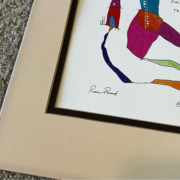 Brian Andreas Story People Matted Print Signed "Run Proud” Whimsy 11 x 14 - 1995 - Picture 4 of 7